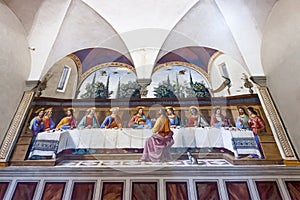 Fresco Last Supper of Ghirlandaio in the refectory of the Monastery of San Marco, Florence, Italy